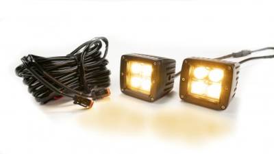 Southern Truck - Southern Truck 77911K Chrome Series 2" Square Cube LED w/Harness White/Amber