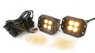 Southern Truck - Southern Truck 77915K BLK Series 2" Sq Flush Mount LED Light Harness White/Amber