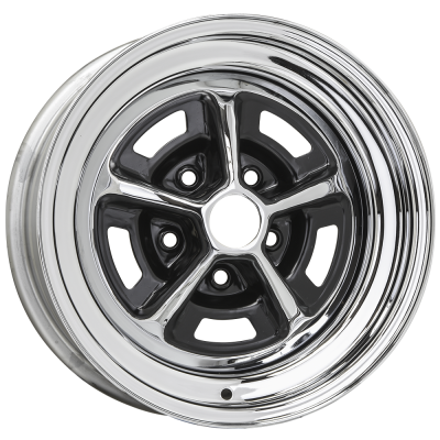 Wheel Vintiques - Wheel Vintiques 54-5012052A Magnum 500 15x10 5x4.5 5.5" BS Chrome/Black