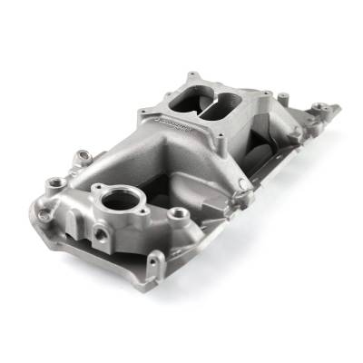 Speedmaster - Speedmaster 1-147-019 MidRise Air Oval Port Intake Manifold Satin for Chevy BBC
