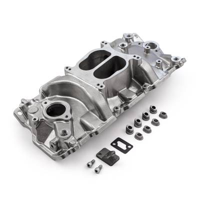Speedmaster - Speedmaster 1-147-002 LowRise Non EGR Intake Manifold Mach Pol for 57-95 SBC
