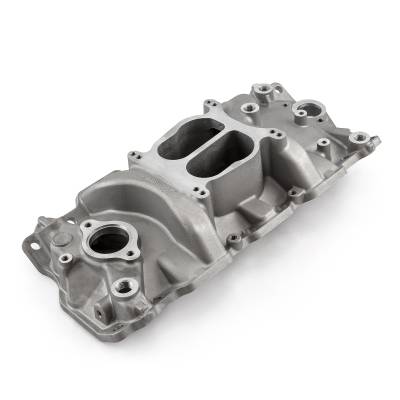 Speedmaster - Speedmaster 1-147-001 LowRise Non EGR Intake Manifold Satin for 57-95 Chevy SBC