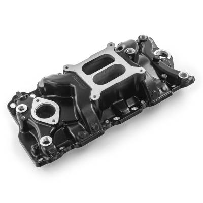 Speedmaster - Speedmaster 1-147-081 LowRise+ Non EGR Intake Manifold Blk for 57-95 Chevy SBC