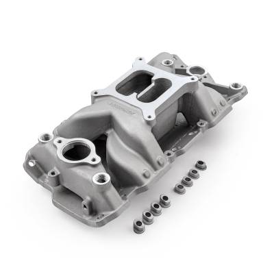 Speedmaster - Speedmaster 1-147-007 MidRise Air Intake Manifold Satin for 57-95 Chevy SBC