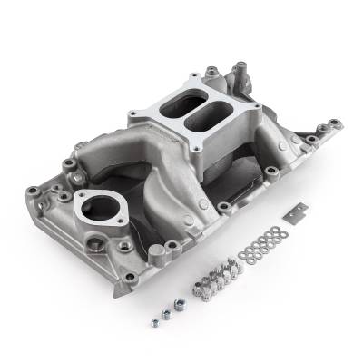 Speedmaster - Speedmaster 1-147-028 MidRise Air Intake Manifold Satin for Mopar SB 318 340 360