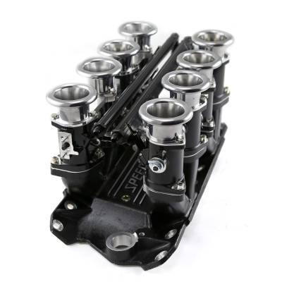 Speedmaster - Speedmaster 1-148-004 Downdraft EFI Stack Intake Manifold Black for Chevy SBC