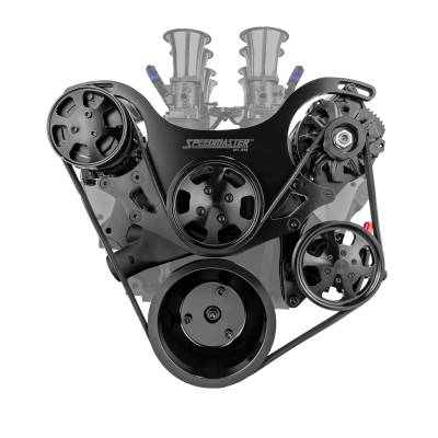 Speedmaster - Speedmaster 1-673-002-02 Chevy BBC 454 Aluminum Belt Drive System Kit Black