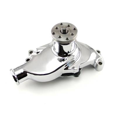 Speedmaster - Speedmaster PCE195.1001.03 Chevy SBC 350 HV Alum Short Water Pump Chrome