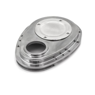 Speedmaster - Speedmaster PCE265.1061 Chevy SBC 350 2Pc Polished Timing Cover w/Inspection