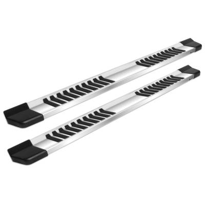 Raptor Series - Raptor Series 1701-0052SS 6" Slide Track Running Boards Hybrid SS Cap
