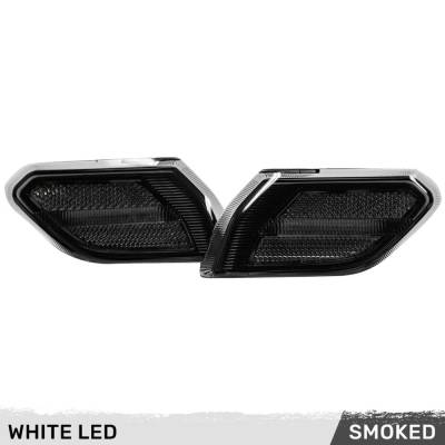 Recon - Recon 264149WHBK LED Front Side Fender Lenses Smoked/Amber for 18-25 Wrangler JL