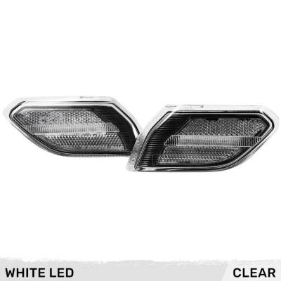 Recon - Recon 264149WHCL LED Front Side Fender Lenses Clear/Amber for 18-25 Wrangler JL