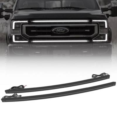 Recon - Recon 264438WHBK 37" High Power LED DRL Hood Lights White for 17-22 Super Duty