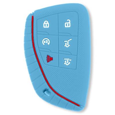 Recon - Recon 264002GM3BB Silicone Key Fob Cover Baby Blue 21-25 Tahoe/Suburban/Yukon/XL