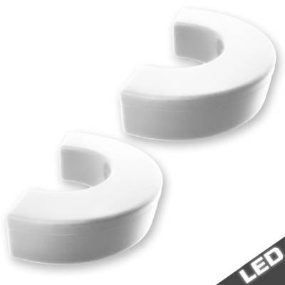 Recon - Recon 264004CHLDLEDWH Silicone Tow Hook Covers w/LED White 19-24 Silverado 1500