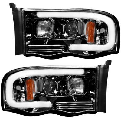 Recon - Recon 264191BKC Projector HeadLights Smoked Lens for 02-05 RAM Trucks
