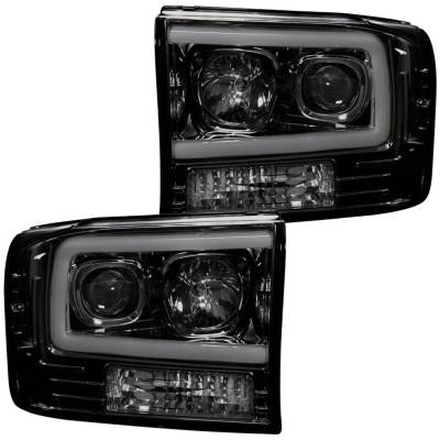 Recon - Recon 264192BKC Projector HeadLights Smoked Lens 99-04 Ford Super Duty