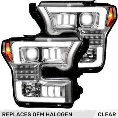 Recon - Recon 264290LEDCLC LED Projector HeadLights Clear Lens 15-17 Ford F150