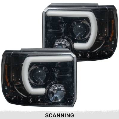 Recon - Recon 264295BKCS Projector HeadLights Smoked Lens 14-18 GMC Sierra 1500/HD