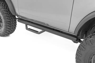 Rough Country Suspension Systems - Rough Country 3" Drop Step Nerf Bars Black 21-25 Ford Bronco 2DR RCF21582DB