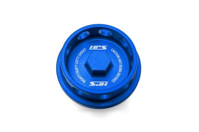 HPS Performance - HPS 5269-104BL Billet Oil Cap M32x3.5 18mm Tall Thread 37mm Total Height