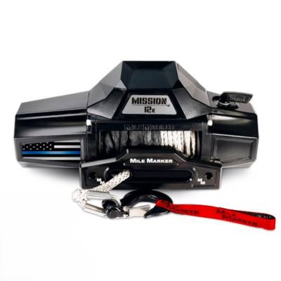 Mile Marker - Mile Marker 78-53251-TBL 12K Mission THIN BLUE LINE ED. Winch w/Synthetic Rope