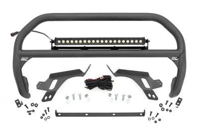 Rough Country Suspension Systems - Rough Country Front Bumper Nudge Bar w/LEDs Black 21-24 Bronco Sport 51155