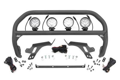 Rough Country Suspension Systems - Rough Country Front Bumper Nudge Bar w/LEDs Black 21-24 Bronco Sport 51158