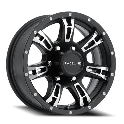 Raceline Wheels - Raceline Wheels 840-66080 Arsenal Trailer 840 16x6 8x6.5 0mm Black/Machined