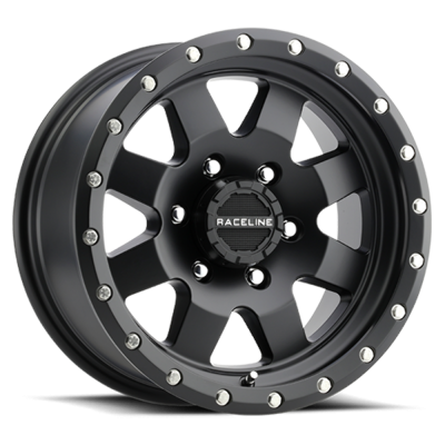 Raceline Wheels - Raceline Wheels 935B-66060 Defender Trailer 935B 16x6 6x5.5 0mm Satin Black