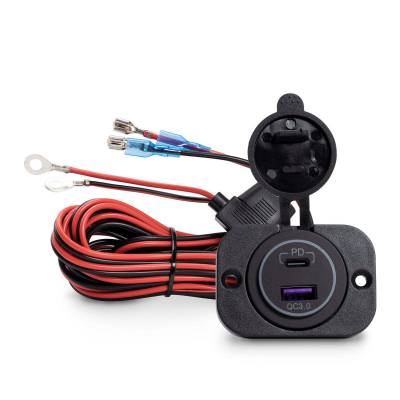 Mob Armor - Mob Armor DUAL-USB-C-HARN Dual USB Car Charger Plate USB-A/USB-C