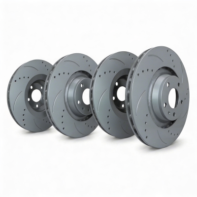 SP Performance - SP Perf. KT-FRR-F-G-008770 Grey Drill/Slot Brake Rotor Kit for 11-14 200