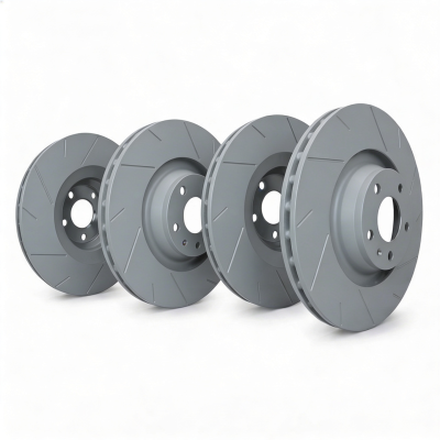 SP Performance - SP Perf. KT-FRR-T-G-014654 Grey Slotted Brake Rotor Kit 18-26 Equinox 1.5/1.6