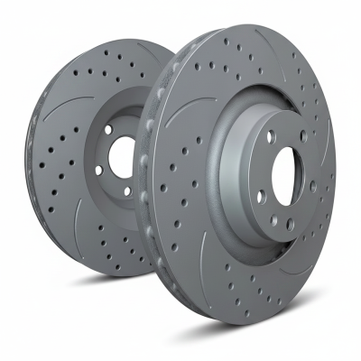 SP Performance - SP Perf. S54-085 Grey Double-Drilled/Slotted Brake Rotors 04 Ford F150 Heritage