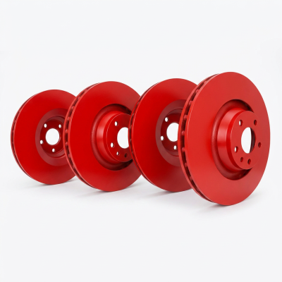 SP Performance - SP Perform. KT-FRR-P-R-008788 Red Plain Brake Rotor Kit for 11-14 Chrysler 200