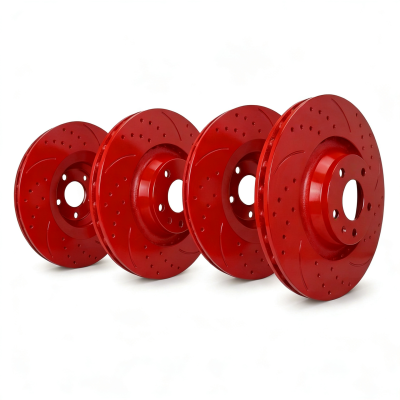 SP Performance - SP Perf. KT-FRR-S-R-014660 Red Drill/Slot Brake Rotor Kit 18-26 Equinox 1.5/1.6