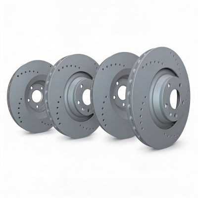 SP Performance - SP Performance KT-FRR-C-G-001766 Cross Drilled Grey Zinc Rotors 11-16 BMW 528i