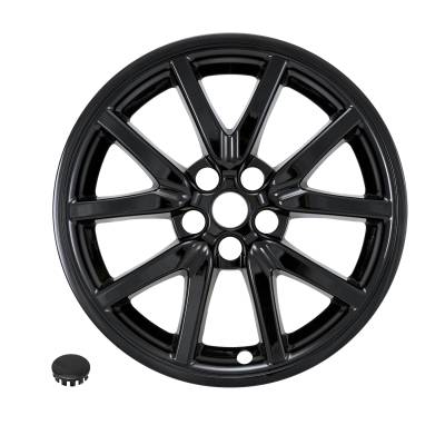 Coast To Coast - Coast To Coast IMP527BLK 18" 5 V Spokes Snap-On Hub Caps
