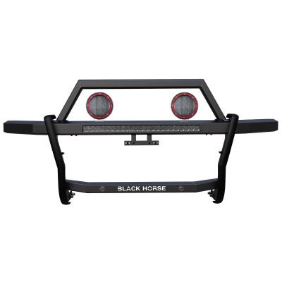 Black Horse Off Road - Black Horse RAGT02-K1PLFR Rambler Grille Guard w/5.3" & 30" LED for 24-26 Tacoma