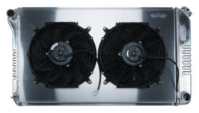 Cold Case Radiators - Cold Case Radiators GMA42K Alum. Radiator MT Dual w/12" Fan Kit for 68-72 A-Body