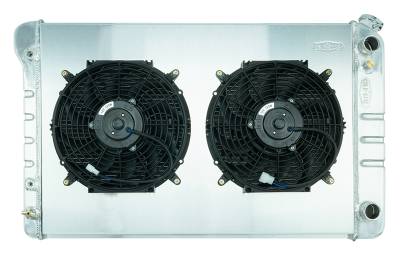 Cold Case Radiators - Cold Case Radiators GMT556A21LSK 21" LS Radiator AT/12" Fan Kit for 77-87 Pickup