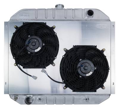 Cold Case Radiators - Cold Case Radiators FOT575AK Aluminum Radiator/Dual 12" Fan Kit for 66-79 Bronco