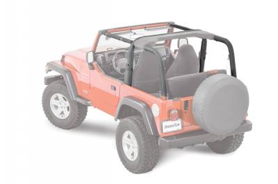 MasterTop - MasterTop 12204215 Sport Bar Covers Black Denim for 97-02 Jeep Wrangler TJ