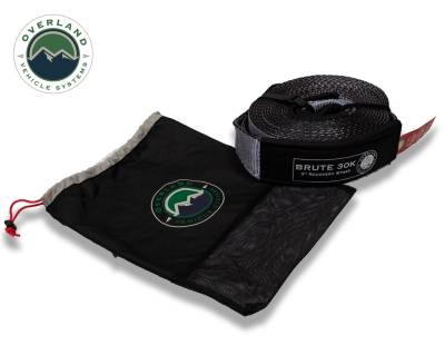 Overland Vehicle Systems - Overland Vehicle Systems 19069916 Tow Strap 30 30000lb 3 x 30' Gray Storage Bag