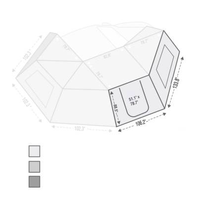 Overland Vehicle Systems - Overland Vehicle Systems 18129910 270 Awning Wall 1 PS Wall w/Door & Window