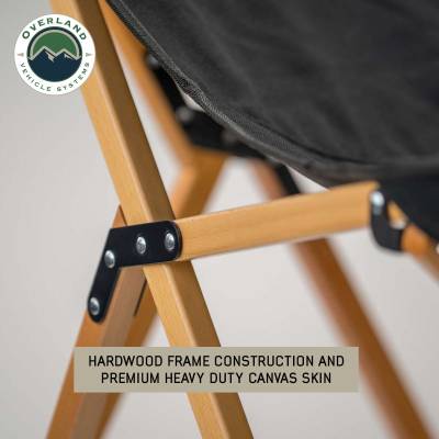 Overland Vehicle Systems - Overland Vehicle Systems 30100041 Kick It Camp Chair Wood Base & Storage Bag