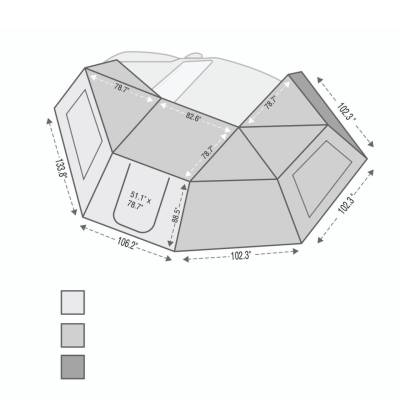 Overland Vehicle Systems - Overland Vehicle Systems 18099910 270 Awning Wall 1 Driver Side