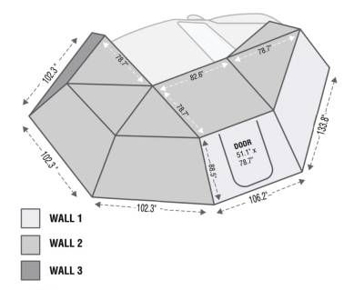 Overland Vehicle Systems - Overland Vehicle Systems 18149909 Nomadic 270 Awning Wall Kit