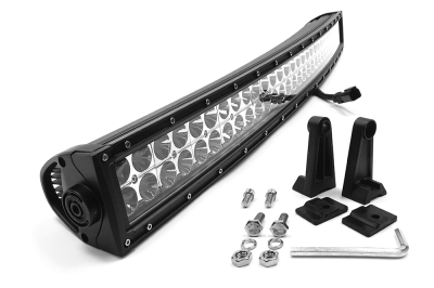 Top Gun Customz - Top Gun Customz TGC74030 30" LED Bar Curved Chrome Dbl Row Combo 180W 16200Lm