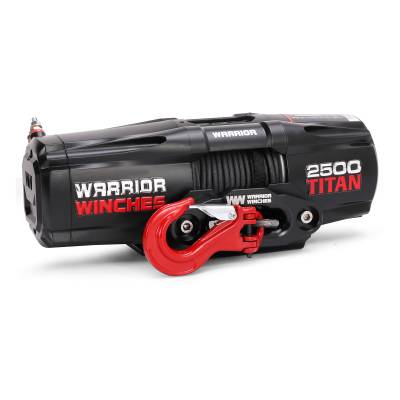Warrior Winches - Warrior Winches 25TTAA12-CAD Titan 2500lb 12v Electric Winch w/Synthetic Rope